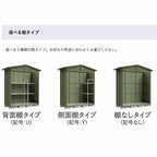 LSN-1815Y リジュー ガーデニング物置 間口1832×奥行1540×高さ2212㎜ 側面棚タイプ