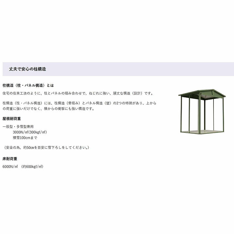LSN-2215 リジュー ガーデニング物置 間口2200×奥行1540×高さ2251㎜ 棚なし